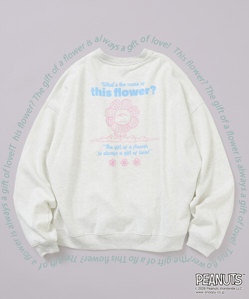 FREAK'S STORE(フリークスストア)の「限定展開 PEANUTS 別注 ビックシルエット フラワー スウェット(スウェット・メンズ・ピンク/グレー/ネイビー/チャコールグレー・SMALL/LARGE/MEDIUM)」の2枚目の写真