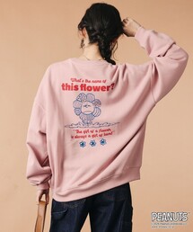 限定展開 PEANUTS 別注 ビックシルエット フラワー スウェット
