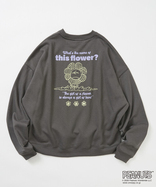 FREAK'S STORE(フリークスストア)の「限定展開 PEANUTS 別注 ビックシルエット フラワー スウェット(スウェット・メンズ・ピンク/グレー/ネイビー/チャコールグレー・SMALL/LARGE/MEDIUM)」の15枚目の写真