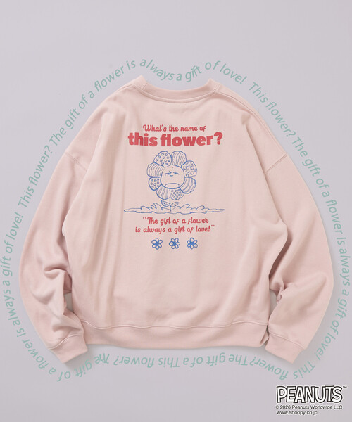 FREAK'S STORE(フリークスストア)の「限定展開 PEANUTS 別注 ビックシルエット フラワー スウェット(スウェット・メンズ・ピンク/グレー/ネイビー/チャコールグレー・SMALL/LARGE/MEDIUM)」の5枚目の写真