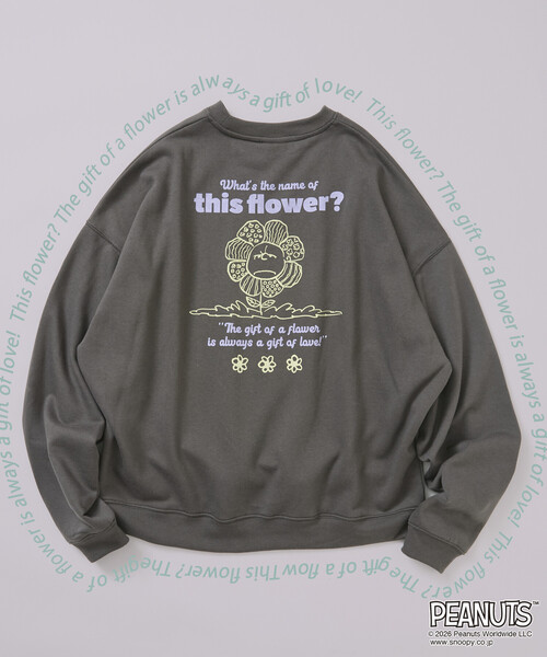 FREAK'S STORE(フリークスストア)の「限定展開 PEANUTS 別注 ビックシルエット フラワー スウェット(スウェット・メンズ・ピンク/グレー/ネイビー/チャコールグレー・SMALL/LARGE/MEDIUM)」の12枚目の写真