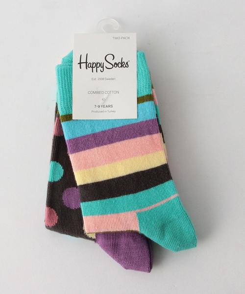 Happy Socks（ハッピーソックス）の「【HAPPY SOCKS(ハッピーソックス)】2P 16FW（ソックス/靴下・キッズ・ケリー/レッド/ターコイズブルー/ブラック・4-6Y/2-3Y/7-9Y）」の4枚目の写真