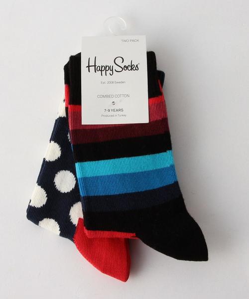 Happy Socks（ハッピーソックス）の「【HAPPY SOCKS(ハッピーソックス)】2P 16FW（ソックス/靴下・キッズ・ケリー/レッド/ターコイズブルー/ブラック・4-6Y/2-3Y/7-9Y）」の2枚目の写真
