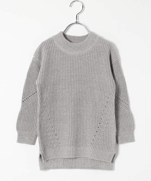GLOBAL WORK（グローバルワーク）の「【キッズ】７ゲージボトルネックニット長袖/727301 （ニット/セーター・キッズ・グレー/ホワイト/ピンク・LARGE/SMALL/MEDIUM/X-LARGE）」の2枚目の写真