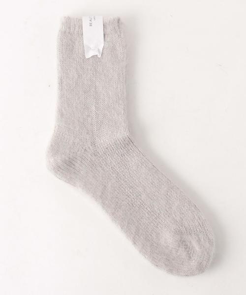 BEAUTY&YOUTH UNITED ARROWS（ビューティーアンドユースユナイテッドアローズ）の「BY シャギーソックス ◆（ソックス/靴下・レディース・ホワイト/ブラック/ライトグレー/マスタード/ライラック・FREE）」の3枚目の写真