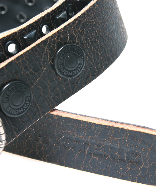 HYSTERIC MINI（ヒステリックミニ）の「クラッキングMINI レザーベルト（ベルト・キッズ・ホワイト/ブラック・MEDIUM/LARGE）」の4枚目の写真