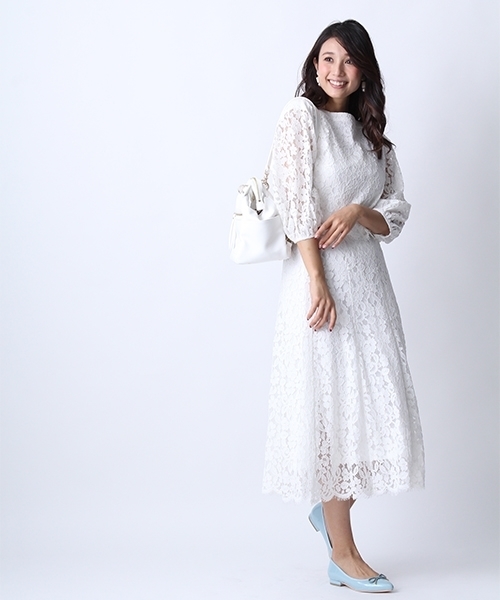 Andemiu（アンデミュウ）の「レースフレアミディスカート748735（スカート・レディース・ホワイト/イエロー/ネイビー・FREE）」の7枚目の写真