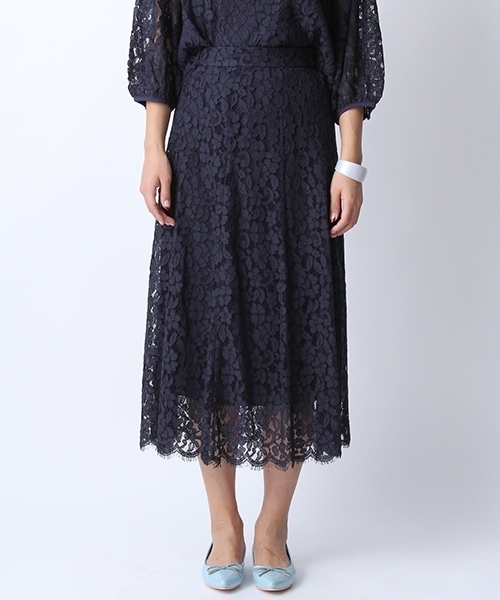 Andemiu（アンデミュウ）の「レースフレアミディスカート748735（スカート・レディース・ホワイト/イエロー/ネイビー・FREE）」の16枚目の写真