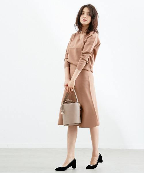 PICHE ABAHOUSE（ピシェ アバハウス）の「パールチャンキーヒールパンプス（パンプス・レディース・ブラック/ピンクベージュ/その他/ボルドー・39/36/37/38/35/34/40）」の6枚目の写真