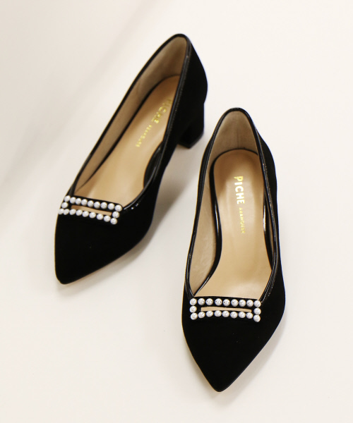 PICHE ABAHOUSE（ピシェ アバハウス）の「パールチャンキーヒールパンプス（パンプス・レディース・ブラック/ピンクベージュ/その他/ボルドー・39/36/37/38/35/34/40）」の14枚目の写真