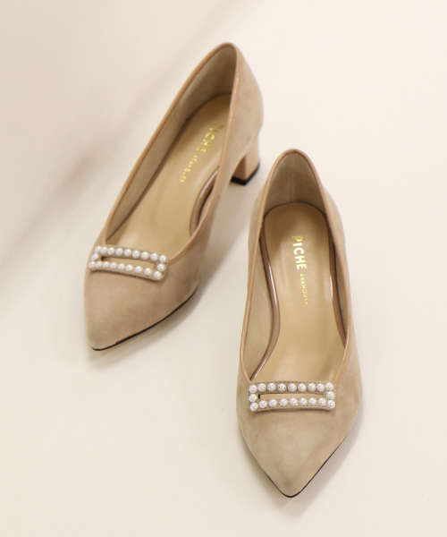 PICHE ABAHOUSE（ピシェ アバハウス）の「パールチャンキーヒールパンプス（パンプス・レディース・ブラック/ピンクベージュ/その他/ボルドー・39/36/37/38/35/34/40）」の15枚目の写真