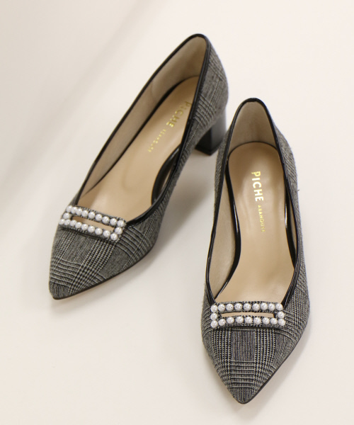 PICHE ABAHOUSE（ピシェ アバハウス）の「パールチャンキーヒールパンプス（パンプス・レディース・ブラック/ピンクベージュ/その他/ボルドー・39/36/37/38/35/34/40）」の16枚目の写真