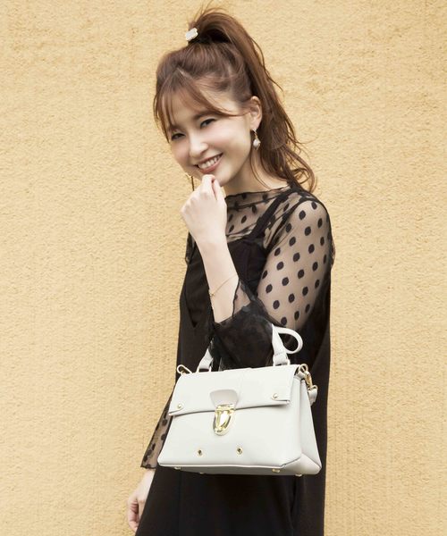 PLAIN CLOTHING（プレーンクロージング）の「ワンハンドルハンドバッグ/ショルダーバッグ【PLAIN CLOTHING】（ショルダーバッグ・レディース・ライトグレー/キャメル/アイボリー/ブラック・FREE）」の14枚目の写真