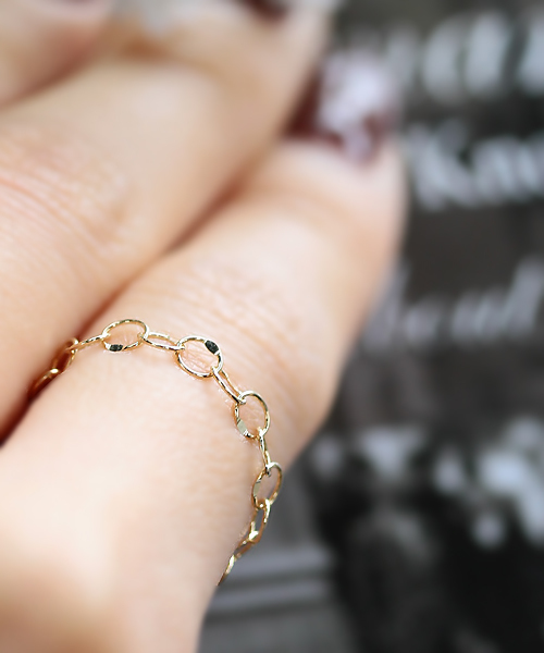 NOIR DE POUPEE(ノワールドプーペ)の「【WEB限定】K10 バブル ゴールドチェーンリング(リング・レディース・ゴールド・#9/#11)」の4枚目の写真