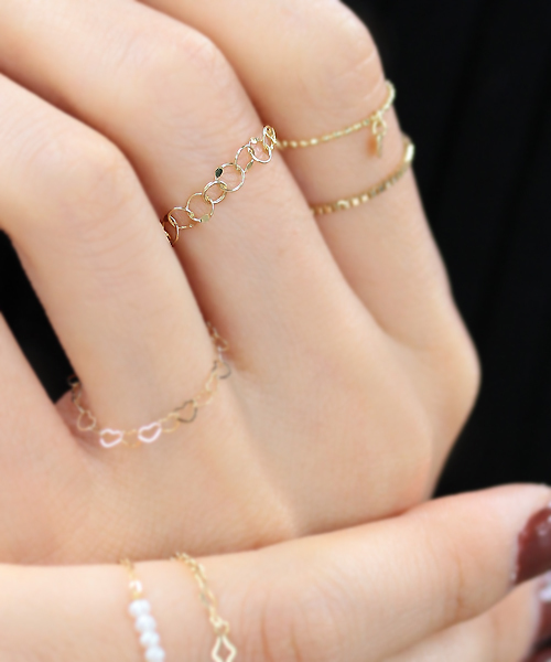 NOIR DE POUPEE(ノワールドプーペ)の「【WEB限定】K10 バブル ゴールドチェーンリング(リング・レディース・ゴールド・#9/#11)」の7枚目の写真