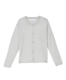ウォッシャブルニット ラウンドネックカーディガン