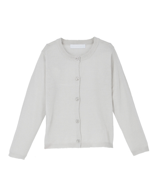 Catherine Cottage(キャサリンコテージ)の「ウォッシャブルニット ラウンドネックカーディガン(カーディガン/ボレロ・キッズ・ホワイト/ネイビー/グレー/サックスブルー/ピンク/イエロー/グリーン/ライラック・140/150/160/130/110/120)」の1枚目の写真