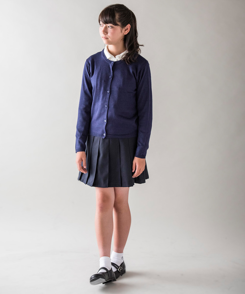 Catherine Cottage(キャサリンコテージ)の「ウォッシャブルニット ラウンドネックカーディガン(カーディガン/ボレロ・キッズ・ホワイト/ネイビー/グレー/サックスブルー/ピンク/イエロー/グリーン/ライラック・140/150/160/130/110/120)」の13枚目の写真