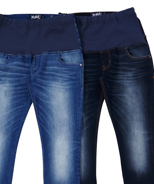 X-girl Stages（エックスガールステージス）の「EMBROIDERED POCKET JEANS（マタニティウェア/グッズ・キッズ・インディゴブルー/ライトインディゴブルー・X-SMALL/SMALL/MEDIUM）」の4枚目の写真
