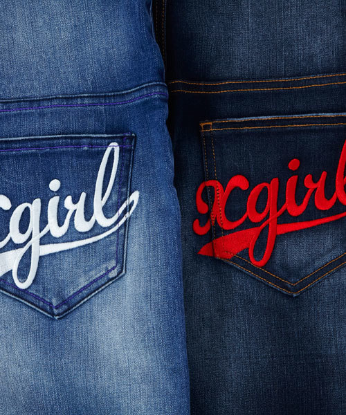 X-girl Stages（エックスガールステージス）の「EMBROIDERED POCKET JEANS（マタニティウェア/グッズ・キッズ・インディゴブルー/ライトインディゴブルー・X-SMALL/SMALL/MEDIUM）」の5枚目の写真