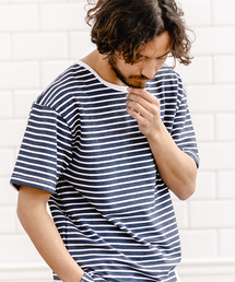 Jih Nunc | msw460-オーバーサイズミニ裏毛ボーダースウェット(スウェット)