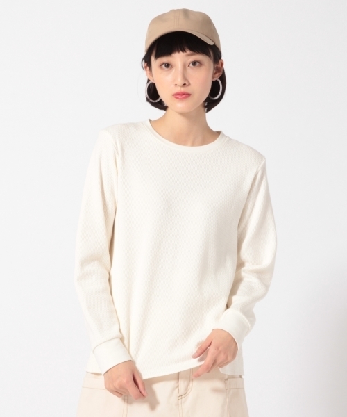 LOWRYS FARM（ローリーズファーム）の「ワッフルプルオーバー  789126 （Tシャツ/カットソー・レディース・ブラック/グレー/グリーン/ホワイト・LARGE/MEDIUM）」の2枚目の写真