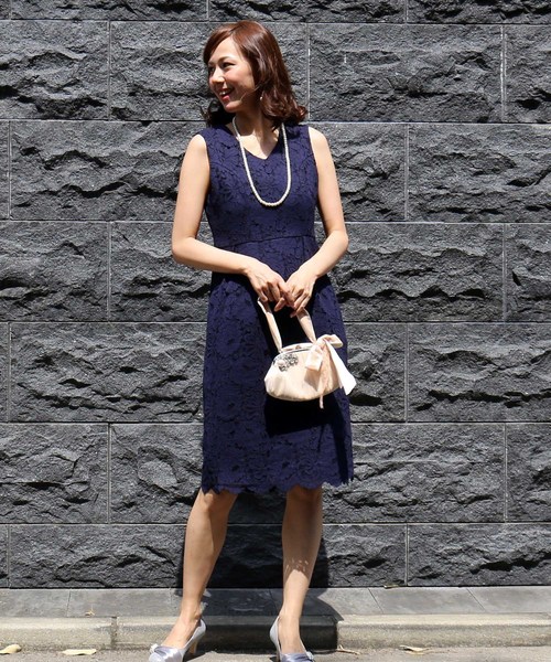 MARLENE JOBERT（マルレーヌ　ジョベル）の「ジャッケットワンピース セットアップ（ドレス・レディース・オフホワイト/ブラック/ネイビー・LL/M/L）」の5枚目の写真