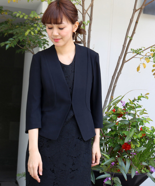 MARLENE JOBERT（マルレーヌ　ジョベル）の「ジャッケットワンピース セットアップ（ドレス・レディース・オフホワイト/ブラック/ネイビー・LL/M/L）」の7枚目の写真