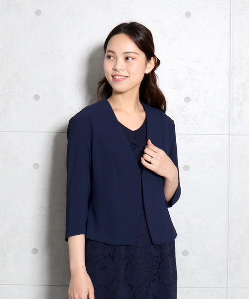 MARLENE JOBERT（マルレーヌ　ジョベル）の「ジャッケットワンピース セットアップ（ドレス・レディース・オフホワイト/ブラック/ネイビー・LL/M/L）」の14枚目の写真