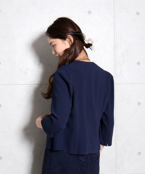 MARLENE JOBERT（マルレーヌ　ジョベル）の「ジャッケットワンピース セットアップ（ドレス・レディース・オフホワイト/ブラック/ネイビー・LL/M/L）」の11枚目の写真