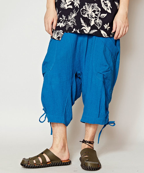 チャイハネ（チャイハネ）の「【チャイハネ】yul 無地コットン変形ハーフサルエルパンツ（その他パンツ・メンズ・ホワイト/ブラック/ベージュ/ブルー/グリーン/カーキ/マスタード・FREE）」の6枚目の写真