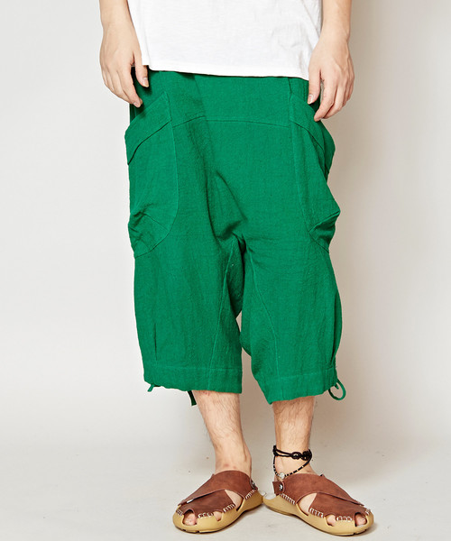 チャイハネ（チャイハネ）の「【チャイハネ】yul 無地コットン変形ハーフサルエルパンツ（その他パンツ・メンズ・ホワイト/ブラック/ベージュ/ブルー/グリーン/カーキ/マスタード・FREE）」の5枚目の写真