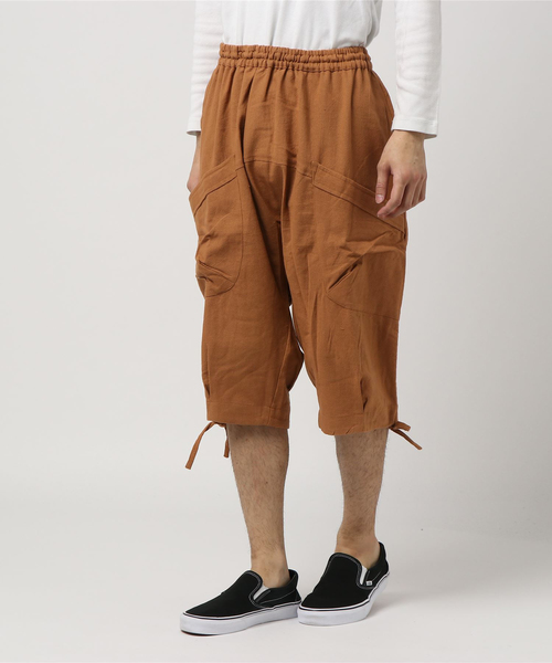 チャイハネ（チャイハネ）の「【チャイハネ】yul 無地コットン変形ハーフサルエルパンツ（その他パンツ・メンズ・ホワイト/ブラック/ベージュ/ブルー/グリーン/カーキ/マスタード・FREE）」の12枚目の写真