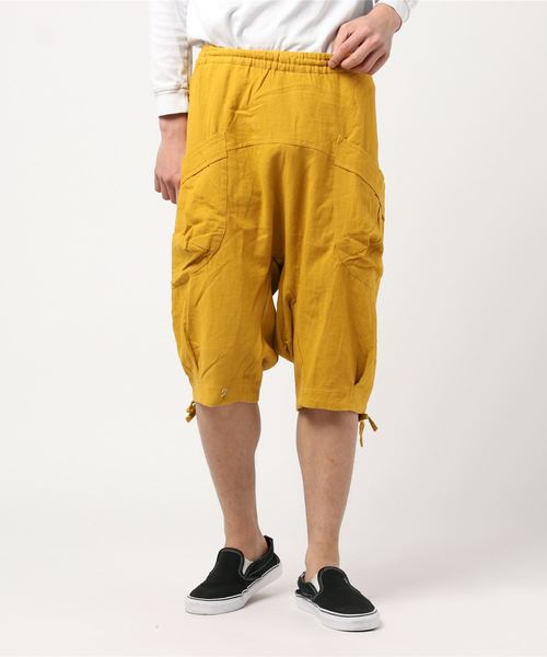 チャイハネ（チャイハネ）の「【チャイハネ】yul 無地コットン変形ハーフサルエルパンツ（その他パンツ・メンズ・ホワイト/ブラック/ベージュ/ブルー/グリーン/カーキ/マスタード・FREE）」の7枚目の写真