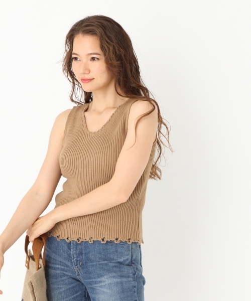 niko and...(ニコアンド)の「ホヅホヅVネックタンク【niko and ...】(ニット/セーター・レディース・アイボリー/ネイビー/ベージュ・LARGE/MEDIUM)」の2枚目の写真