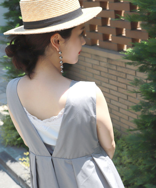 coca（coca）（コカ）の「【前後2way】薄手ウエストプリーツワンピース（ワンピース・レディース・ブラック/ライトグレー・ONE SIZE）」の11枚目の写真