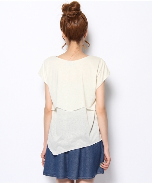 CIAOPANIC（チャオパニック）の「【Ciaopanic】アシメヘムPO（Tシャツ/カットソー・レディース・ホワイト/オフホワイト/チャコールグレー・FREE）」の5枚目の写真