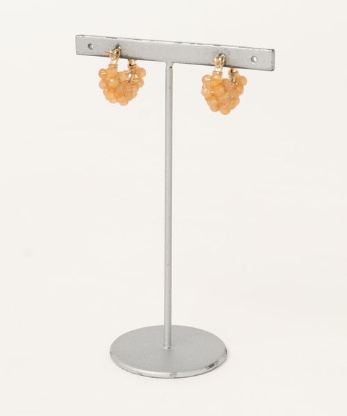 tone（トーン）の「【marinaJEWELRY】14kgf/Orange Aventurine pave pierced earring SSR（ピアス（両耳用）・レディース・オレンジ・S）」の2枚目の写真
