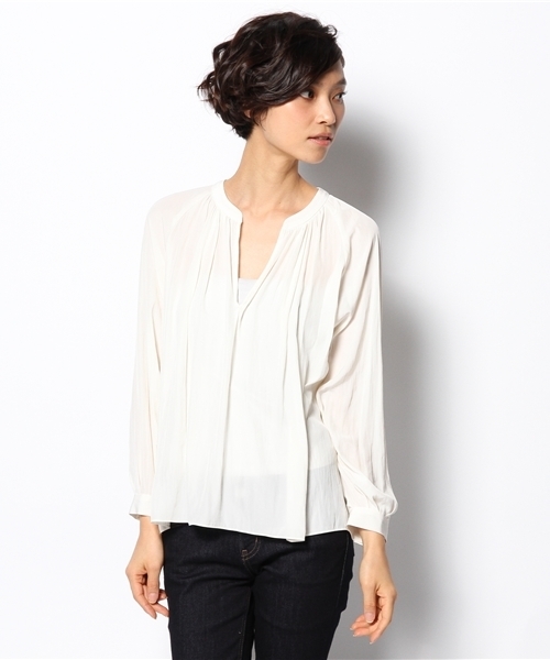 ADAM ET ROPE'（アダムエロペ）の「デシンラグランブラウス（シャツ/ブラウス・レディース・ホワイト/ブラック/マスタード・38）」の2枚目の写真