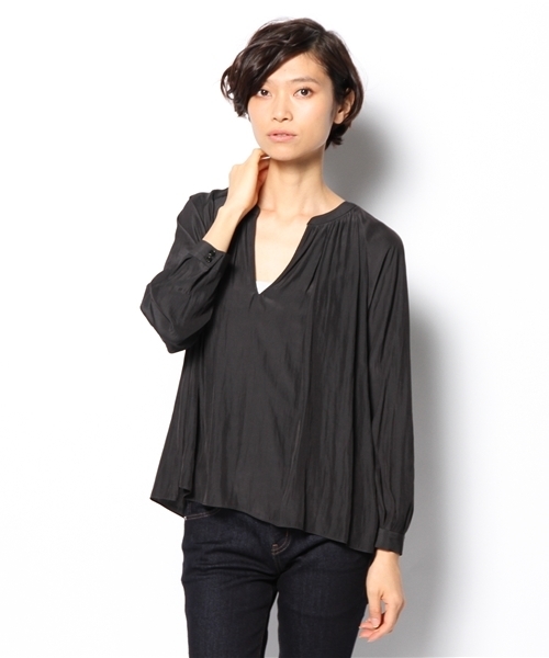 ADAM ET ROPE'（アダムエロペ）の「デシンラグランブラウス（シャツ/ブラウス・レディース・ホワイト/ブラック/マスタード・38）」の3枚目の写真