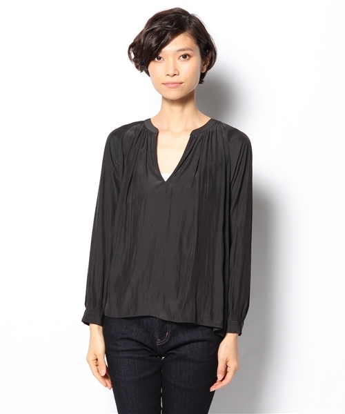 ADAM ET ROPE'（アダムエロペ）の「デシンラグランブラウス（シャツ/ブラウス・レディース・ホワイト/ブラック/マスタード・38）」の4枚目の写真