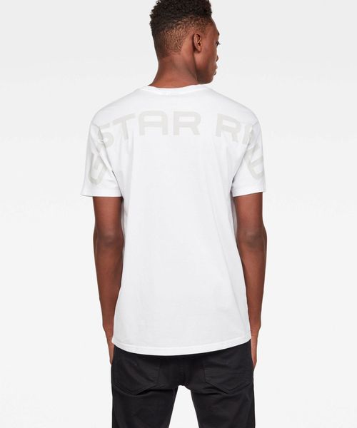 G-STAR(ジースター)の「KORPAZ GRAPHIC T-SHIRT/ロゴT/バックプリント(Tシャツ/カットソー・メンズ・ホワイト/ダークブラック・SMALL/MEDIUM/LARGE)」の1枚目の写真