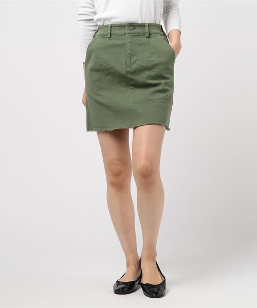 PUNYUS(プニュズ)の「台形ミニスカート(スカート・レディース・ブラウン/オフホワイト/カーキ/オレンジ/インディゴブルー・1/2/4/3)」の1枚目の写真