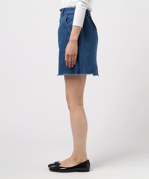 PUNYUS(プニュズ)の「台形ミニスカート(スカート・レディース・ブラウン/オフホワイト/カーキ/オレンジ/インディゴブルー・1/2/4/3)」の7枚目の写真