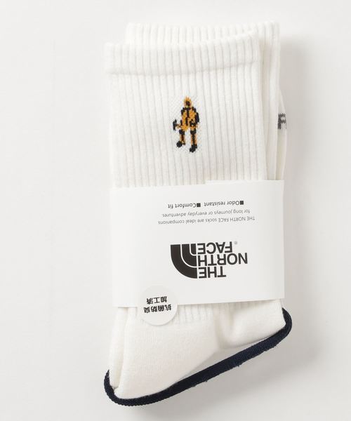 THE NORTH FACE（ザノースフェイス）の「ザ・ノース・フェイス メンズ クルーソックス/ ヒム グラフィック クウォーター（ソックス/靴下・メンズ・ホワイト/グレー/ブルー・SMALL/MEDIUM/LARGE）」の2枚目の写真