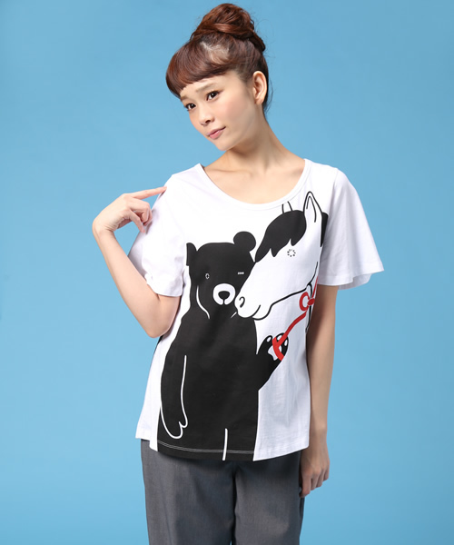 FRAPBOIS（フラボア）の「ホースベアT（Tシャツ/カットソー・レディース・ホワイト×ブラック/ネイビー/オレンジ・1）」の2枚目の写真