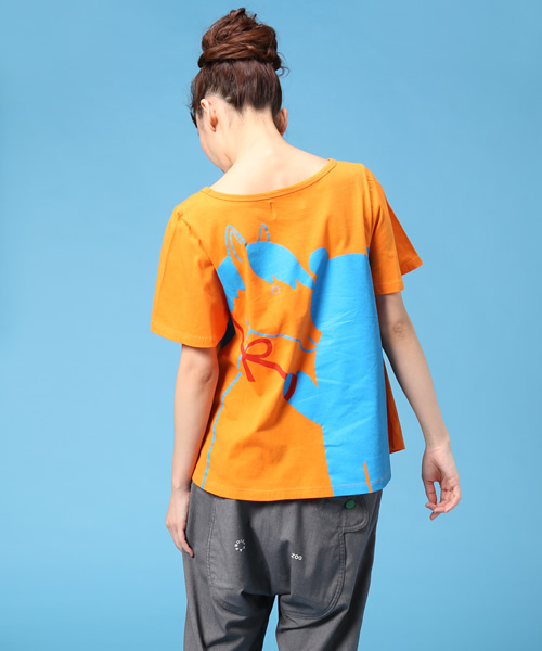 FRAPBOIS（フラボア）の「ホースベアT（Tシャツ/カットソー・レディース・ホワイト×ブラック/ネイビー/オレンジ・1）」の6枚目の写真