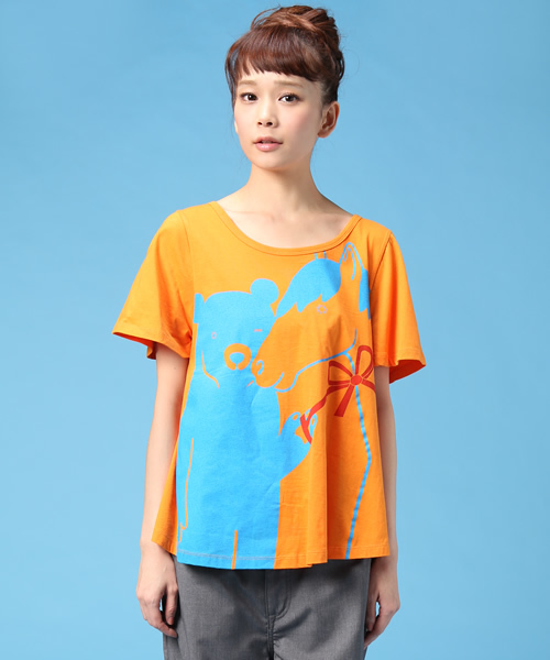 FRAPBOIS（フラボア）の「ホースベアT（Tシャツ/カットソー・レディース・ホワイト×ブラック/ネイビー/オレンジ・1）」の7枚目の写真