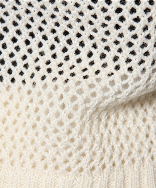 WEGO（ウィゴー）の「WEGO/メッシュチルデンニット（ニット/セーター・レディース・オフホワイト/ネイビー/レッド・FREE）」の10枚目の写真
