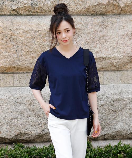 Girly Doll(ガーリードール)の「花柄レース カットソー(Tシャツ/カットソー・レディース・ホワイト/ブラック/ベージュ/ネイビー/ホワイト系その他/ブラック系その他/ベージュ系その他/ブルー系その他・FREE)」の14枚目の写真